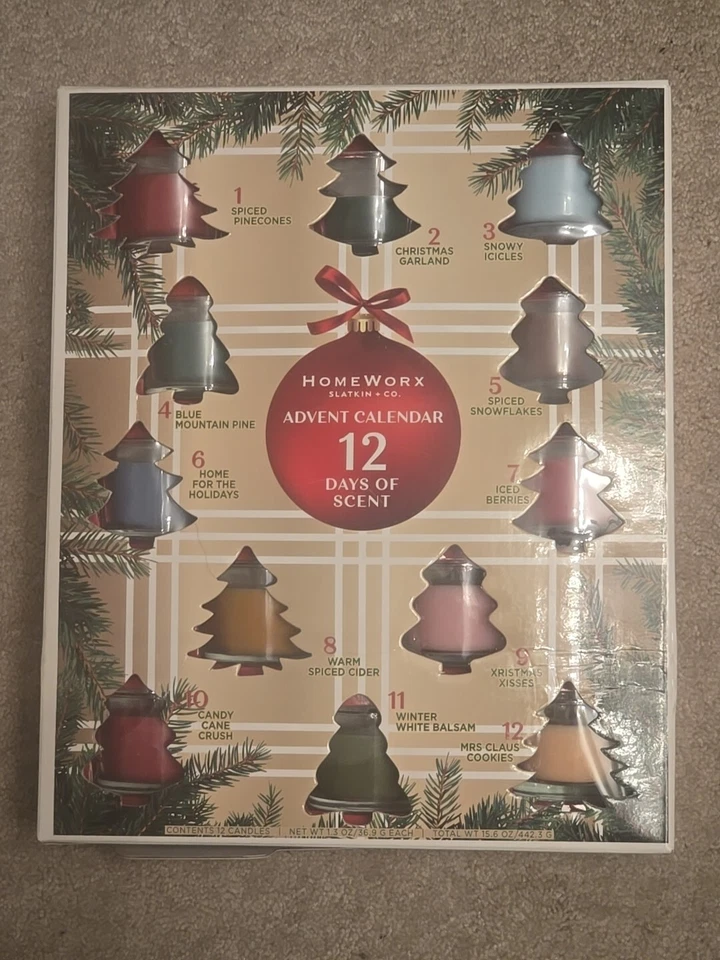 HomeWorx by Slatkin & Co. 12 Days of Scent Advent Calendar 12 Scented Candles