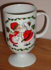 Santa And Mrs Claus Kissing 5 Pedestal Christmas Mug By Jasco 1980 Vintage