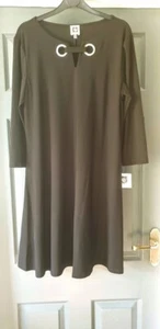 Ladies Black dress with silver eyelet detail Anne Klein size 10 - Picture 1 of 1