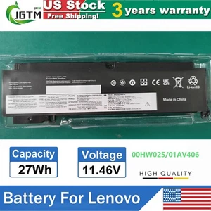 01AV406 Battery For Lenovo ThinkPad T460s T470s 00HW024 00HW025 SB10J79003 27Wh - Picture 1 of 13