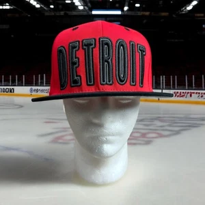 Detroit Redwings Top Level Spellout Hat Adjustable Snapback Cap Flat Brim Cap - Picture 1 of 10