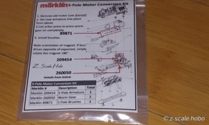Marklin Z 209454 5-Pole Locomotive Motor Worm Gear Brushes Kit New *USA Dealer - Picture 1 of 6