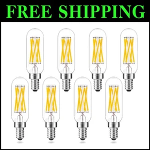 Smooth Dimming Antique Glass T8 LED Bulbs, 3000K Soft White, 8-Pack E12 Base - Picture 1 of 10