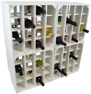 4er Set Portabottiglie Vino 16er Bianco Abstellregal Weingestell Ventaglio Vini - Foto 1 di 12