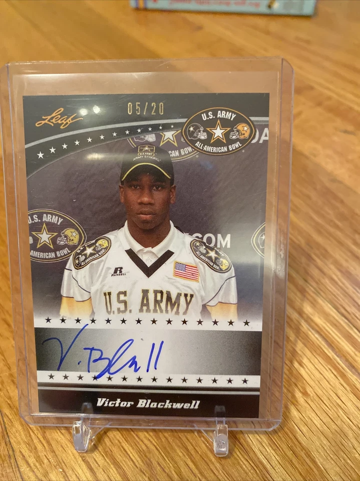 Victor Blackwell 2011 Leaf Army  Auto USC Trojans 5/20 Autograph All American - Image 1 of 1