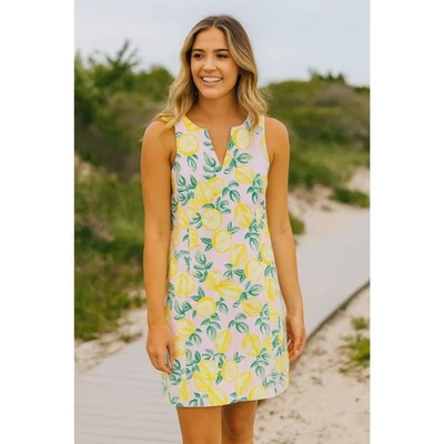 Платье цельнокроеное женское Cynthia Rowley с лимонным принтом размер 12 для отпуска круиза фруктов - Изображение 1 из 4