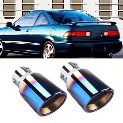 2x Exhaust Pipe Tip Rear Tail Throat Muffler Stainless For Acura Integra LS Foto 1 de 4
