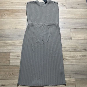 Club Monaco Womens Pleated Woven Drawstring Waist Maxi Dress Size 12 Green - Picture 1 of 12