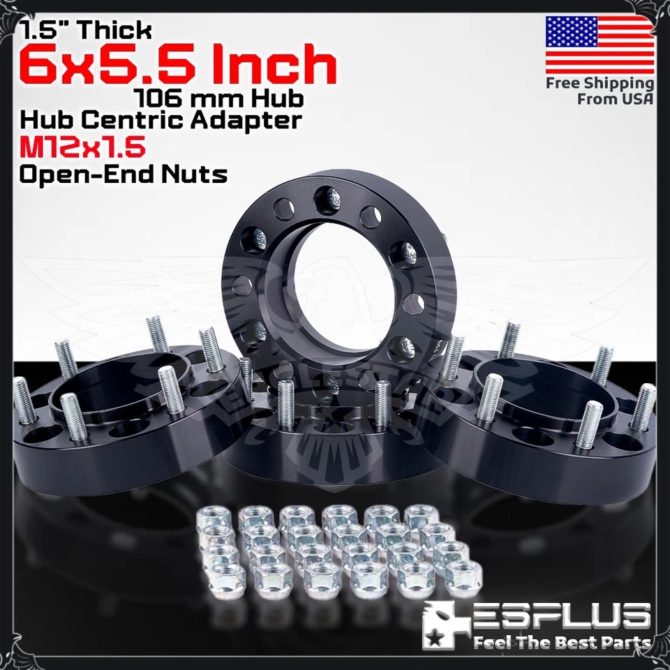 4x 1.5" HUB CENTRIC WHEEL ADAPTER SPACER 6X5.5" CB 106mm 12x1.5 FIT Toyota Lexus - Image 1 of 4