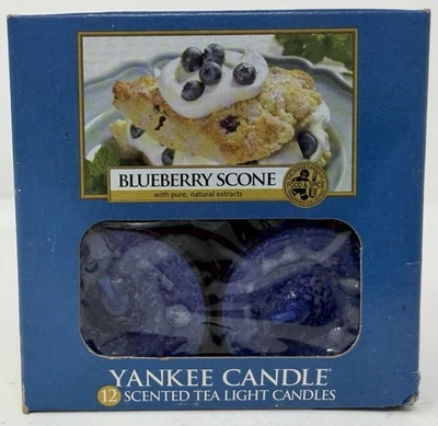 Yankee Candle BLUEBERRY SCONE Velas de luz de té perfumadas, 12 unidades RETIRADAS Foto 1 de 4