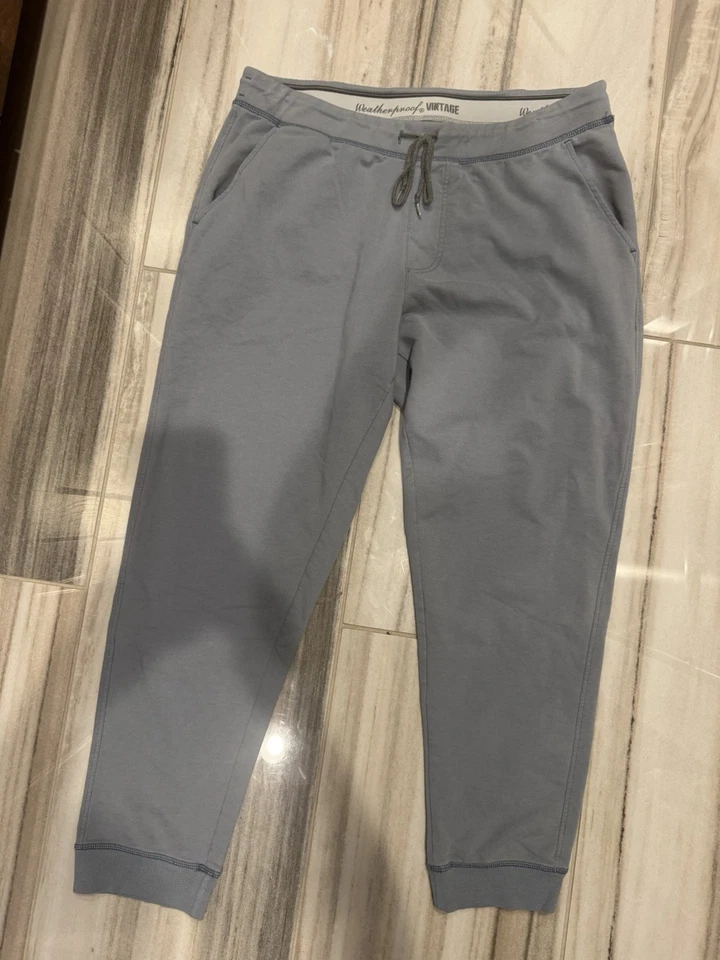 Pantalones de salón XL vintage resistentes a la intemperie azul claro cintura elástica para hombre Foto 1 de 3