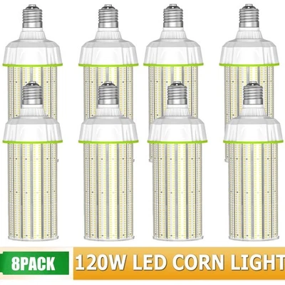 8X120W LED Corn Light Bulb Commercial Shoebox High Bay Replacement Lamp E39 Base - Image 1 of 4