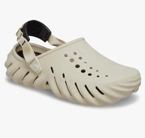 Crocs Echo Clog Bone / Black 207937-2YJ Men’s Size 13 Utility Clogs New - Picture 1 of 8