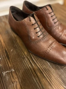 Mezlan Fulton scarpa elegante uomo taglia 8 M marrone Oxford - Foto 1 di 14