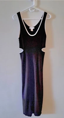 House of Harlow 1960 NWT Knit Cutout Black and White Dress Sz Large — 第 1/4 张图片