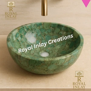 Amazonite Crystal Sink | 18" Handmade Stone Wash Basin Luxury bowl - Picture 1 of 7