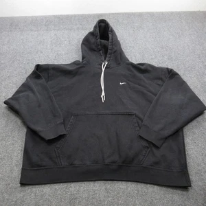 Sudadera con Capucha Nike Para Hombres 3XL Negra Pullover Swoosh Logo Algodón Polar Bolsillo Canguro - Imagen 1 de 14