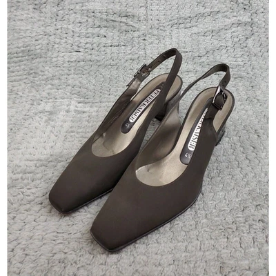 Tacones Peter Kaiser para mujer 4,5 gris cuero punta cuadrada tacón bloque Foto 1 de 4