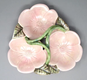 Bandeja de baratija de flores molde holandés de colección dividida tres cuencos de cerámica - Imagen 1 de 11