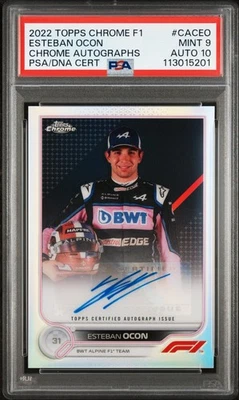 ESTEBAN OCON SIGNED F1 TOPPS CHROME AUTOGRAPH CARD 2022 PSA AUTHENTIC - Image 1 of 2