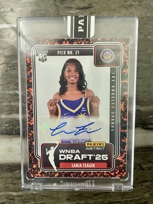 WNBA 2025 Panini Instant Draft Night Sania Faegin LA Sparks Magma No. 15 and 1/1 - Image 1 of 2
