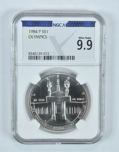 1984-P Olympic Commemorative Silver Dollar Mint State 9.9 NGC X NGCX *7769 - Picture 1 of 5