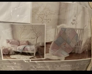 Levtex Crib Bedding Set 7 PcQuilt, Skirt, New Pillow, 2 Pillow Cases, 2 Sheets. - Picture 1 of 13