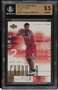 2001-02 Upper Deck Flight Team Gold /50 Tyson Chandler High Class RC BGS 9.5 Gem - Picture 1 of 3