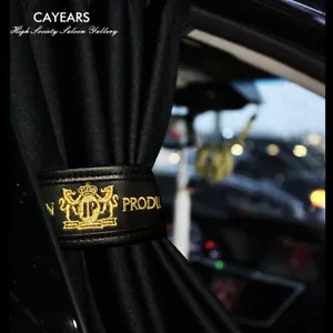 Cortinas de automóvil JDM JP cuero doradas correas de puntada para ventana VIP cenefa 50M - Imagen 1 de 12