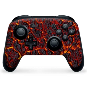 Nintendo Switch Pro Controller Skin Decalcomania Vinile Wrap - Eruzione Lava Bruciata Superiore - Foto 1 di 2