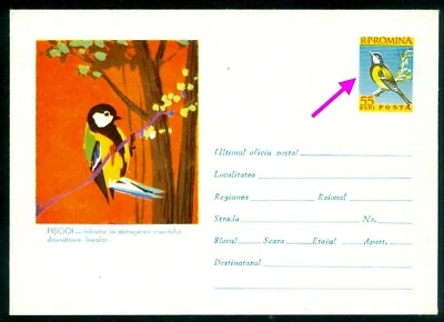 Tit Bird 1961, Meisen, paridae, Rumania, cubierta/tipo. 2 Foto 1 de 3