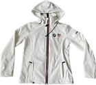 BMW Motorsport Olympics White Shoftshell Womens Medium Hooded Full Zip Jacket