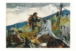 Postal Guía de Homero Winslow llevando un ciervo 1891 Museo de Arte Portland Maine COMO NUEVA - Imagen 1 de 1