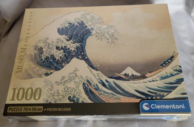 The Great Wave 1000 Piece Puzzle W/ Poster Hokusai Clementoni Museum Collection  - Image 1 of 3