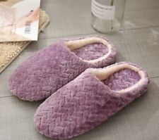 Purple Women's Fluffy Slippers, Soft & Comfortable Indoor Slides. Size 9.5-10.5 