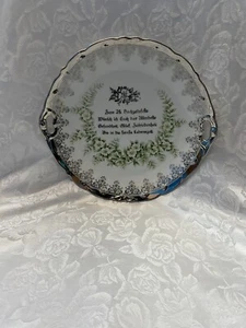 Teller Silberhochzeit KPM Porzellan silber German 25 Silver Anniversary Plate - Picture 1 of 4