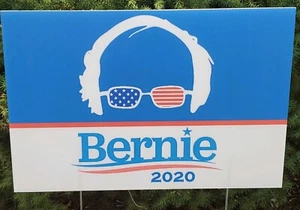 Bernie Sanders 2020 Yard Sign #Bernie2020 Double Sided w/Metal Stake, 18" x 12" - Picture 1 of 9