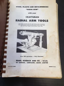 Craftsman 9-2955 Radial Arm Tools Book, 1960 - Imagen 1 de 4