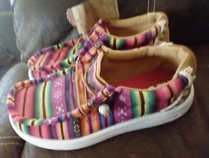 Lamo Paula Canvas Slip-on Comfort Shoes Stripe Women's 6 - Picture 1 of 7