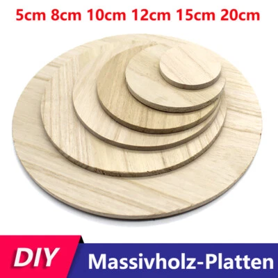 Runde Holzscheiben Holz Scheiben Ø5cm 8cm 10cm 12cm 15cm 20cm Basteln Holz Kreis - Bild 1 von 4