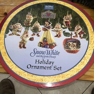 Jim Shore Snow White and the 7 Dwarfs Disney Traditions Holiday Ornament Set NIB - Picture 1 of 8