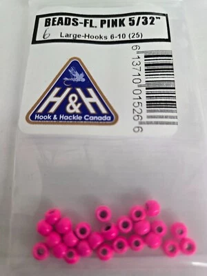 Lote de cuentas "FL. Gancho Rosa "5/32" Grande 25 piezas tamaño 6 - 10 Foto 1 de 2