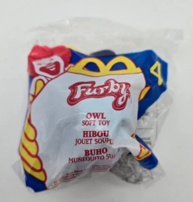Peluche Furby Owl con clip McDonalds 2000 Happy Meal juguete #4 sellado nuevo en paquete Foto 1 de 3