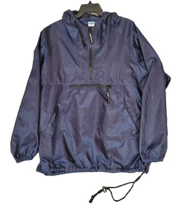 Old Navy Hooded Jacket Rain Coat Activewear Mens M Dark Blue Hiking Jogging - Picture 1 of 14