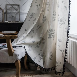 Boho Curtains 96 Inch Length 2 Panels Farmhouse Living Room Semi Sheer Drapes Vi - Picture 1 of 7