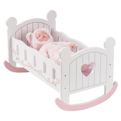 Robud Muñeca Bebé Madera Cuna Bebé Muñeca Cama Juguetes con Ropa de Cama para Muñecas Hasta 20 pulgadas Foto 1 de 4