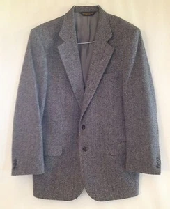 Vintage Cricketeer Wool Sport Coat Herringbone Jacket Blazer Gray 43 - Picture 1 of 5
