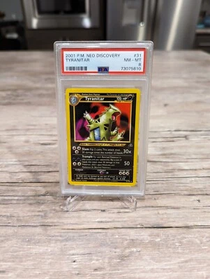 2001 Pokémon Neo Discovery - Tyranitar Non-Holo #31  - PSA 8 near mint  - Image 1 of 4