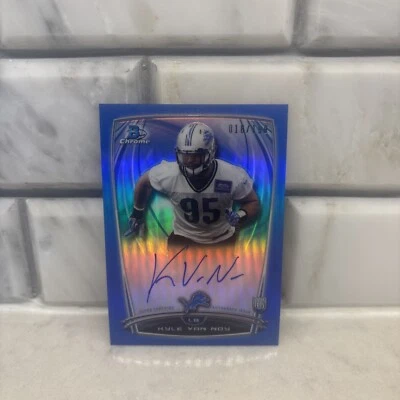 2014 Bowman Chrome KYLE VAN NOY Rookie Blue Refractor Auto /199 Lions/Ravens RC  - Image 1 of 2