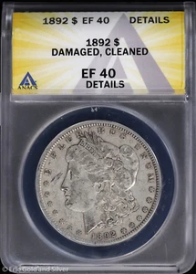 1892-P $1 Morgan Silver Dollar ANACS EF 40 Details | XF - Picture 1 of 4